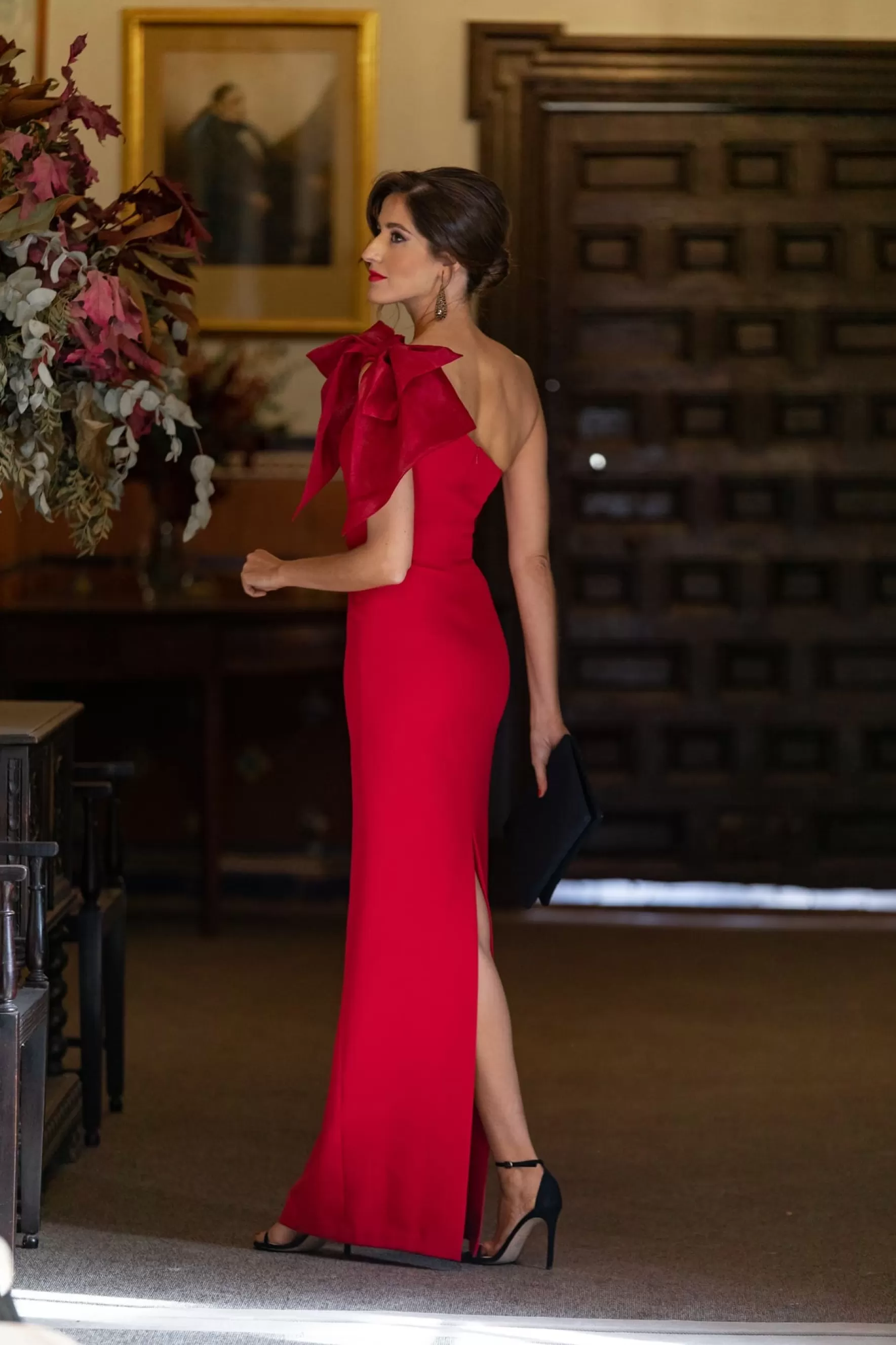 Miphai Vestido Largo Pétalo Rojo Outlet