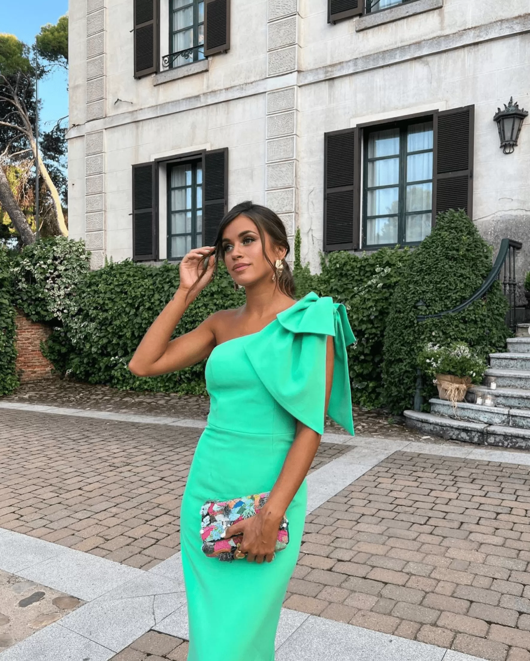 Miphai Vestido Largo Pétalo Verde Shop