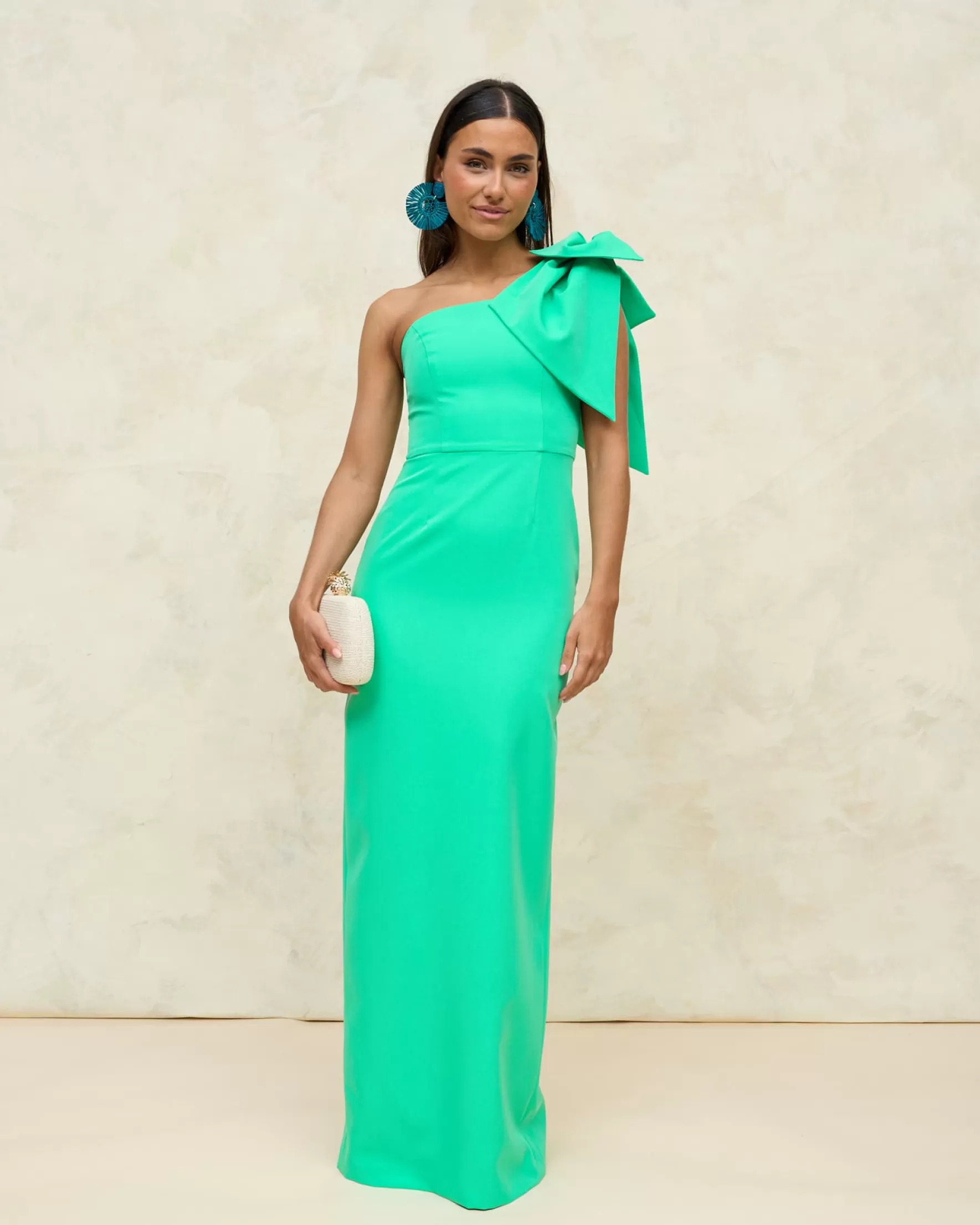 Miphai Vestido Largo Pétalo Verde Shop
